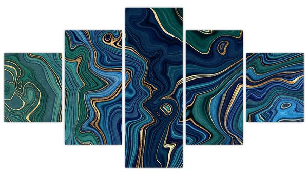 Obraz - Zeleno-modrý mramor (125x70 cm)