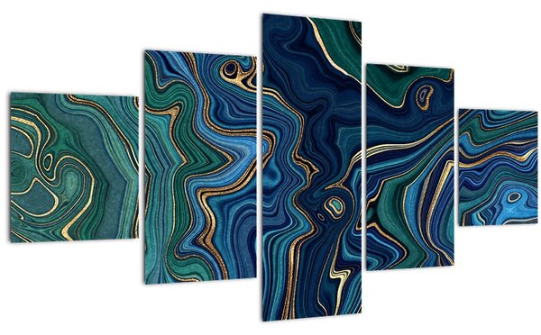 Obraz - Zeleno-modrý mramor (125x70 cm)