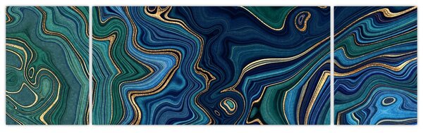 Obraz - Zeleno-modrý mramor (170x50 cm)