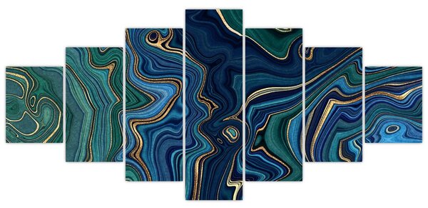 Obraz - Zeleno-modrý mramor (210x100 cm)
