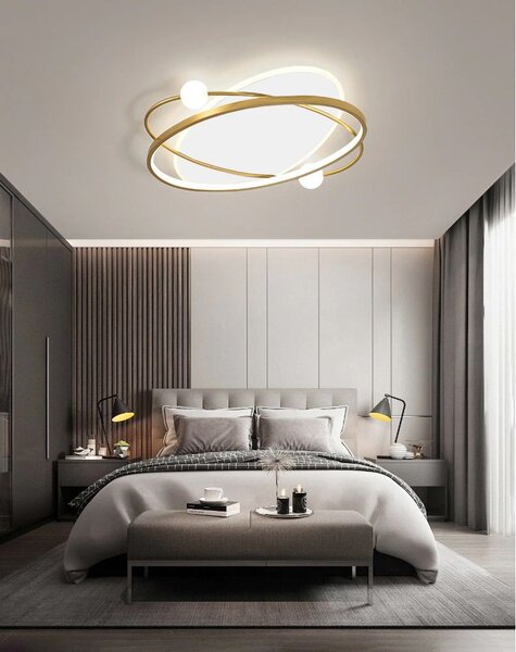 Toolight Toolight, LED stropní svítidlo + dálkové ovládání APP1059-C, bílá-zlatá, OSW-08885