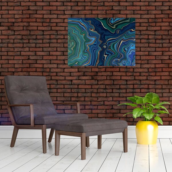 Obraz - Zeleno-modrý mramor (70x50 cm)