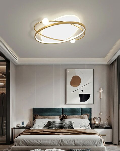 Toolight Toolight, LED stropní svítidlo + dálkové ovládání APP1059-C, bílá-zlatá, OSW-08885