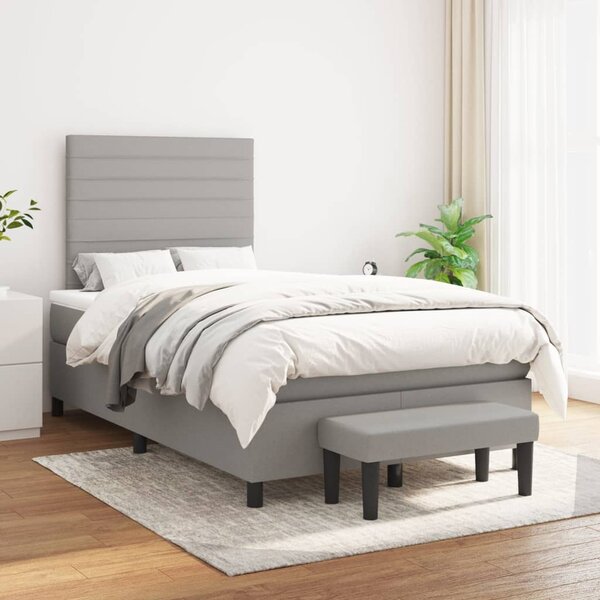 Box spring postel s matrací světle šedá 120 x 200 cm textil 3136661