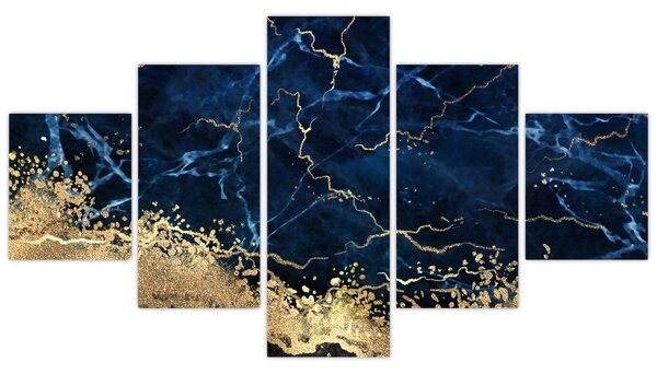 Obraz - Tmavě-modrý mramor (125x70 cm)