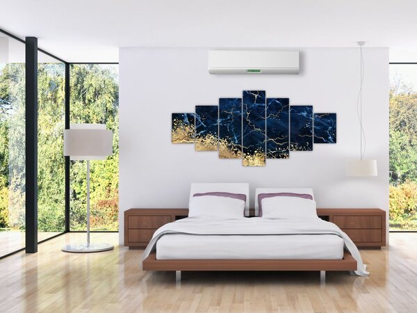 Obraz - Tmavě-modrý mramor (210x100 cm)