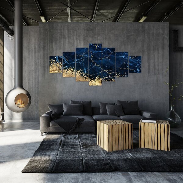 Obraz - Tmavě-modrý mramor (210x100 cm)