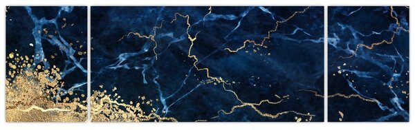 Obraz - Tmavě-modrý mramor (170x50 cm)