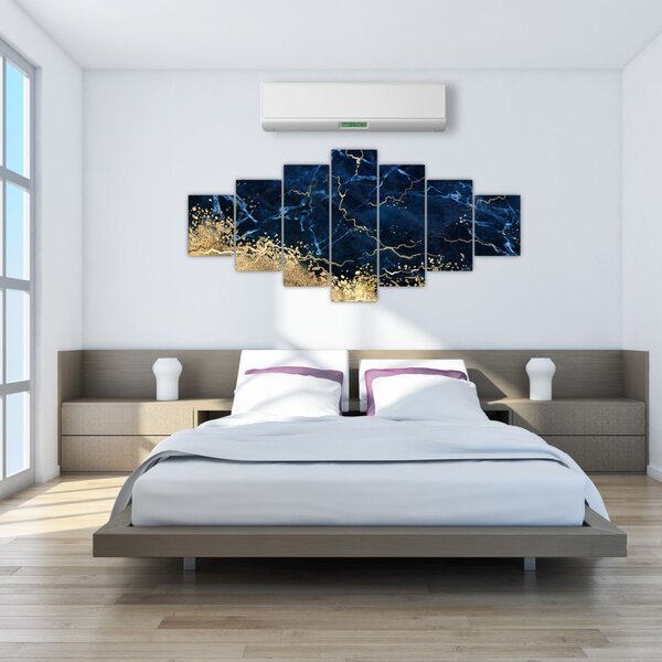 Obraz - Tmavě-modrý mramor (210x100 cm)