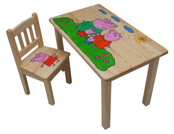 Via-nábytek Dětský stůl SL dřevěný Povrchová úprava: Moření bílá - dub