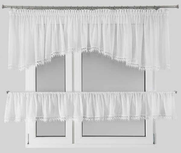 ZÁCLONA NA PÁSCE DAGMARA4 400X65 CM BÍLÁ