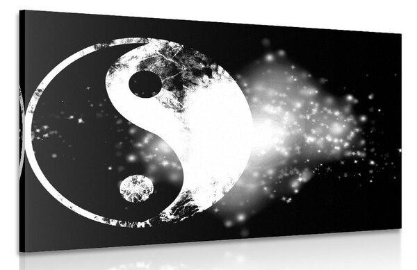 Obraz symbol Jin a Jang v černobílém provedení