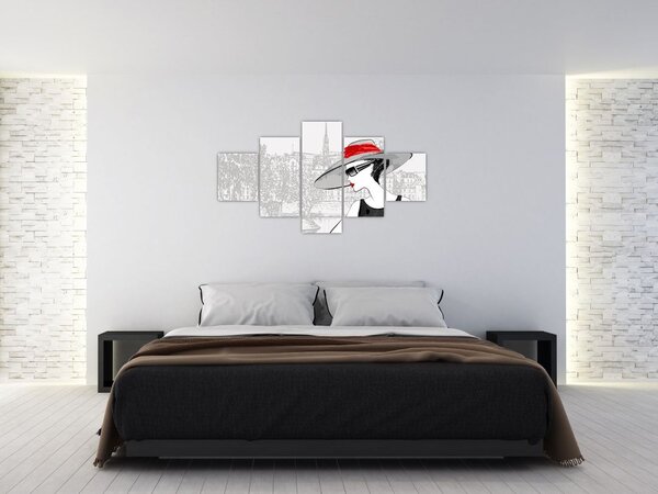 Obraz - Dáma ve městě (125x70 cm)