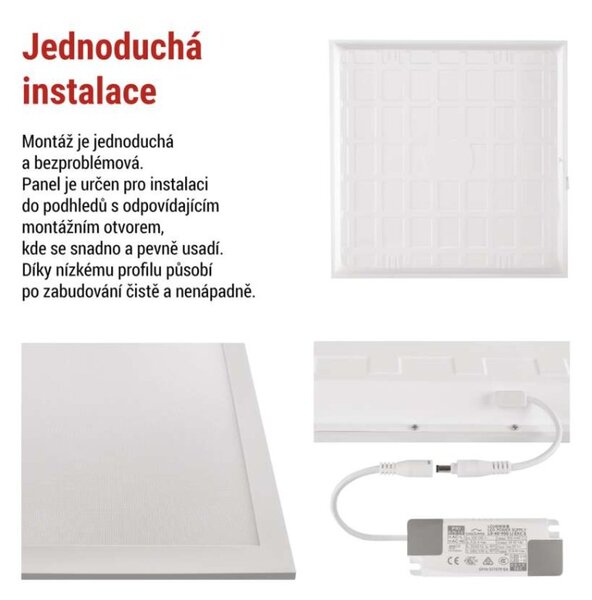 EMOS LED panel DIXXO backlit 60×60, čtvercový vestavný bílý, 36W neutr. b. UGR