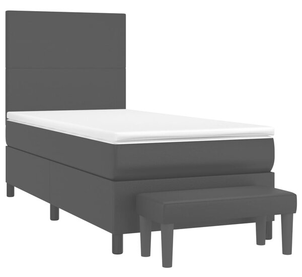 Box spring postel s matrací černá 80 x 200 cm umělá kůže 3137509