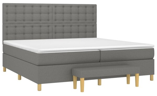 Box spring postel s matrací tmavě šedá 200x200 cm textil 3137502