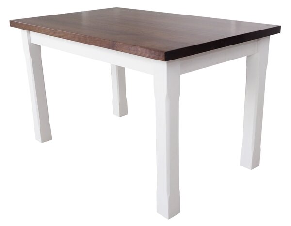 Via-nábytek Jídelní stůl S2 Rozměr: 80 x 130 cm, Povrchová úprava: Bílá/hnědá