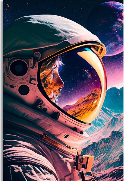 Obraz tajuplný profil kosmonauta