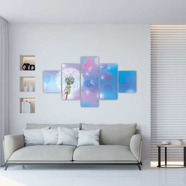 Obraz - Pampeliška ve větru (125x70 cm)