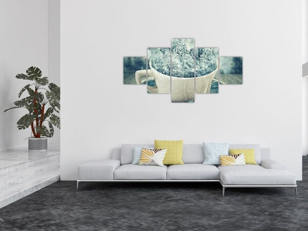 Obraz - Zimní svět v hrníčku (125x70 cm)