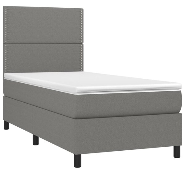 Box spring postel s matrací tmavě šedá 90x190 cm textil 3141658