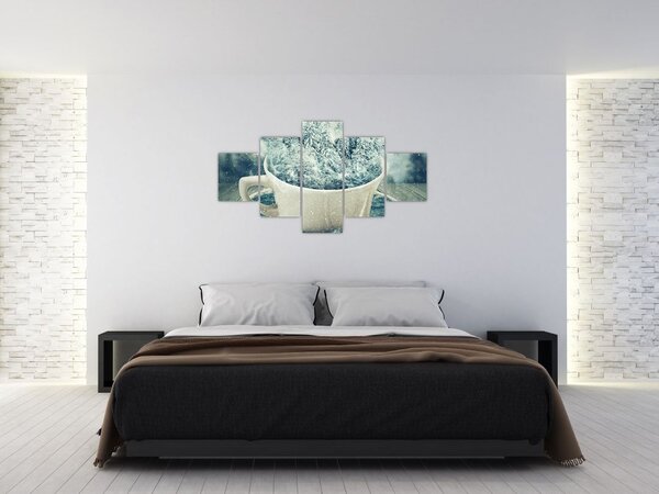 Obraz - Zimní svět v hrníčku (125x70 cm)