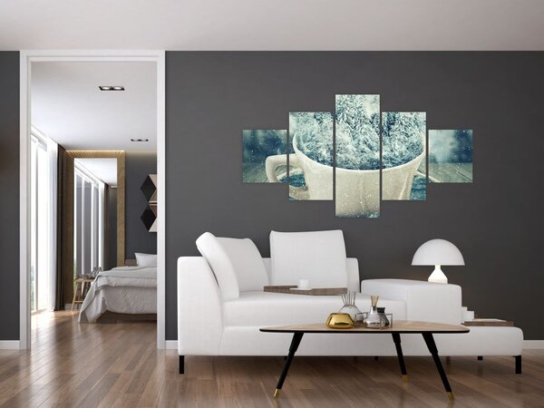 Obraz - Zimní svět v hrníčku (125x70 cm)