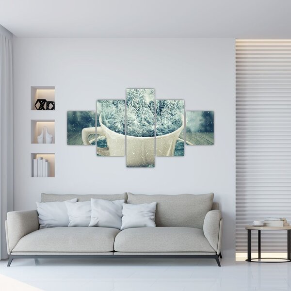 Obraz - Zimní svět v hrníčku (125x70 cm)