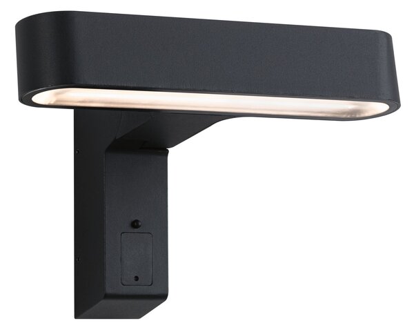 Paulmann 94548 Ito Horizontal, nástěnné svítidlo se senzorem, 6W LED 3000K, antracit, šířka 22,4cm, IP44