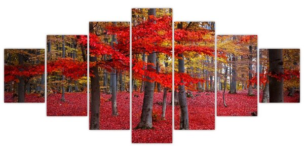 Obraz - Červený les (210x100 cm)
