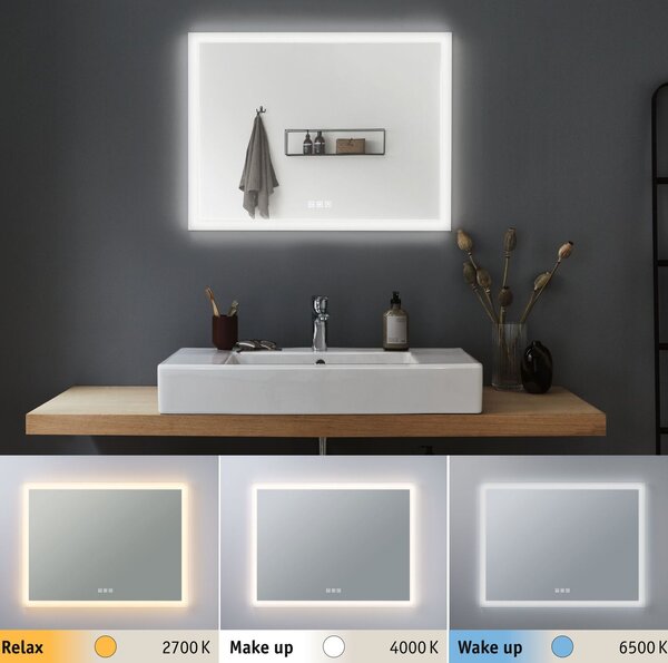 Paulmann 93013 Mirra, zrcadlo s osvětlením, 22W LED 2700/4000/6500K, 60x80cm, IP44