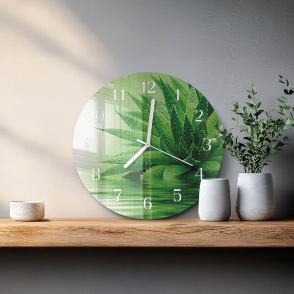 Skleněné hodiny na stěnu Aloe zsob-fi30-00083793