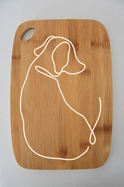 Vingo Bambusové prkénko s motivem psa - 30 x 20 cm
