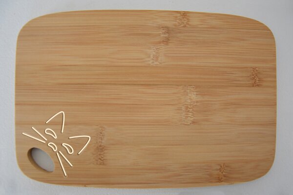 Vingo Bambusové prkénko s motivem malé kočky - 30 x 20 cm