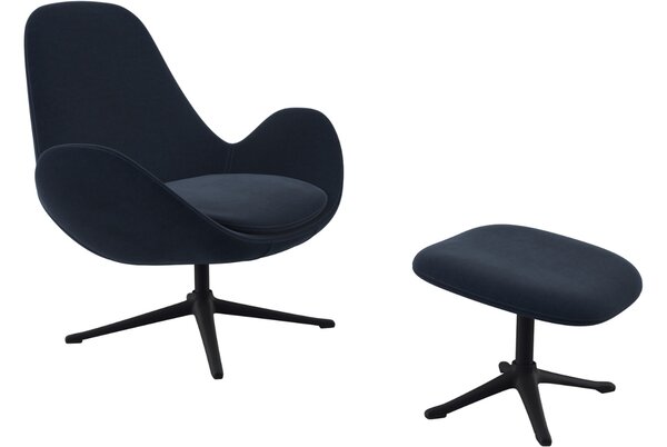 -25 % Dny MOMENTI– Tmavě modré sametové lounge křeslo FLEXLUX GHOST LOW