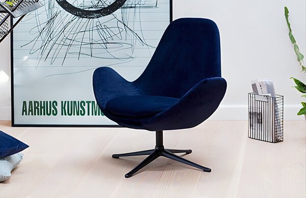 -25 % Dny MOMENTI– Tmavě modré sametové lounge křeslo FLEXLUX GHOST LOW