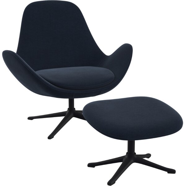 -25 % Dny MOMENTI– Tmavě modré sametové lounge křeslo FLEXLUX GHOST LOW