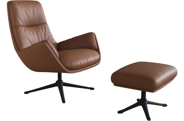 -25 % Dny MOMENTI– Koňakově hnědé kožené lounge křeslo FLEXLUX MORO