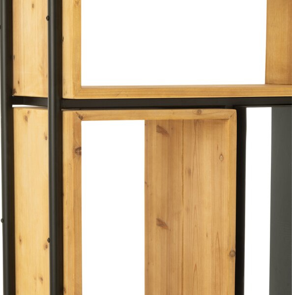 -25 % Dny MOMENTI– Černý kovový regál J-line Tobleu 185 x 65 cm