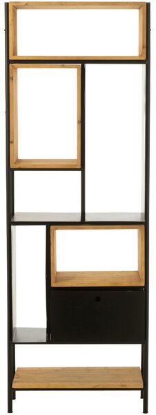 -25 % Dny MOMENTI– Černý kovový regál J-line Tobleu 185 x 65 cm