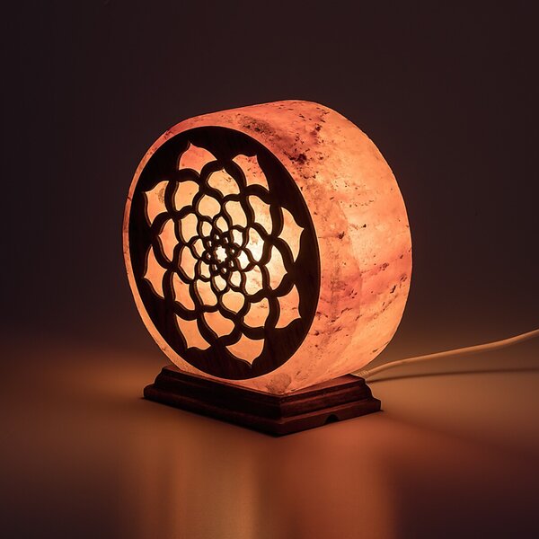 Solná lampa MANDALI oranžová/přírodní