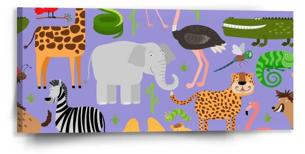Sablio Obraz Animované safari - 110x50 cm