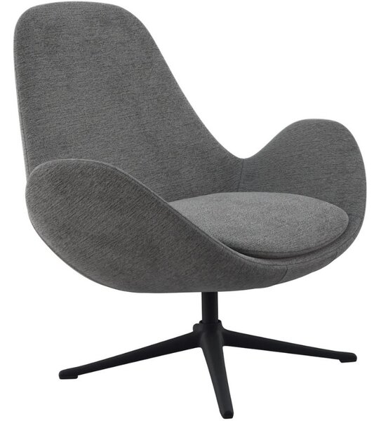 Šedé čalouněné lounge křeslo FLEXLUX GHOST LOW