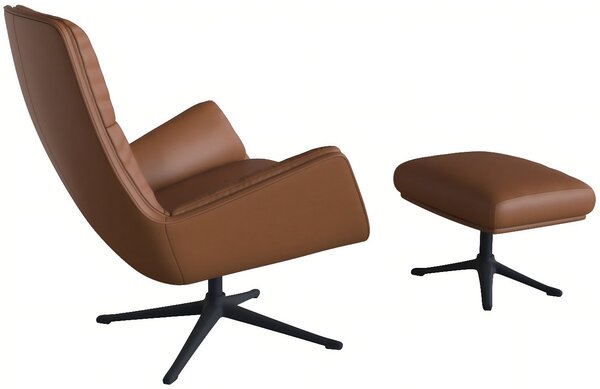 -25 % Dny MOMENTI– Koňakově hnědé kožené lounge křeslo FLEXLUX MORO