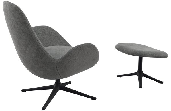 Šedé čalouněné lounge křeslo FLEXLUX GHOST LOW