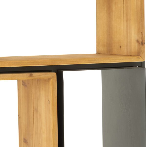 -25 % Dny MOMENTI– Černý kovový regál J-line Tobleu 185 x 65 cm