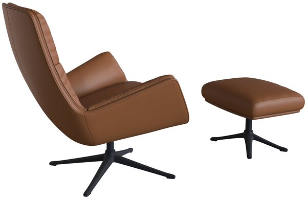 -25 % Dny MOMENTI– Koňakově hnědá kožená podnožka FLEXLUX MORO 54 x 41 cm