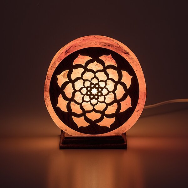 Solná lampa MANDALI oranžová/přírodní