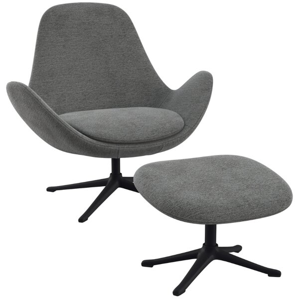 Šedé čalouněné lounge křeslo FLEXLUX GHOST LOW