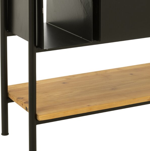 -25 % Dny MOMENTI– Černý kovový regál J-line Tobleu 185 x 65 cm
